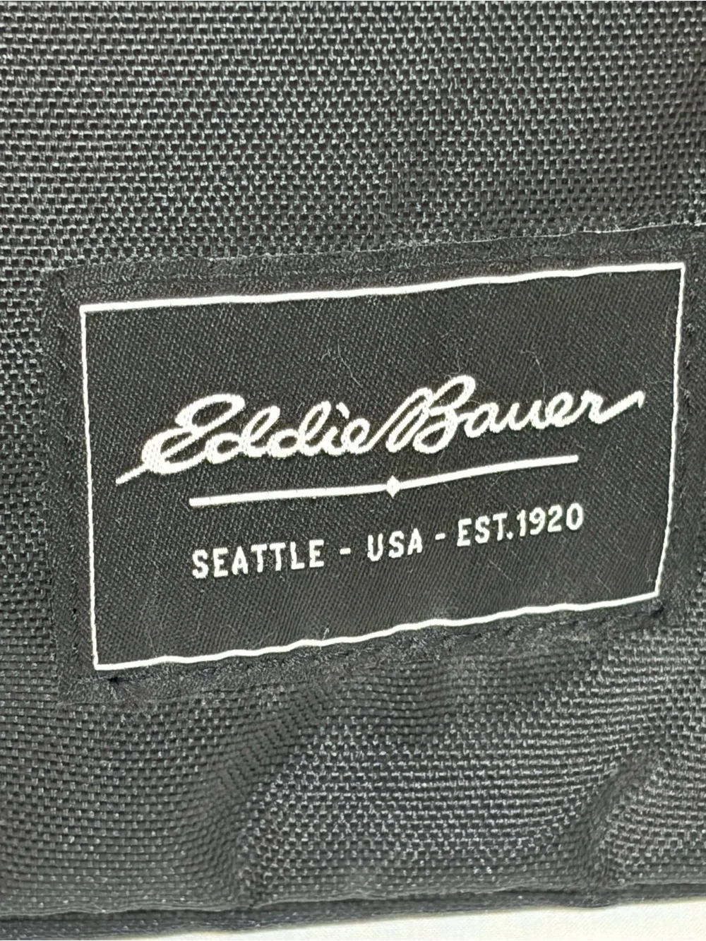 Eddie Bauer Black Canvas Tote Bag Brown Accent Handles - converts to a back pack